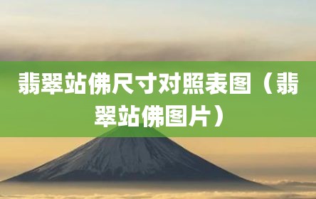 翡翠站佛尺寸对照表图（翡翠站佛图片）