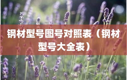钢材型号图号对照表（钢材型号大全表）