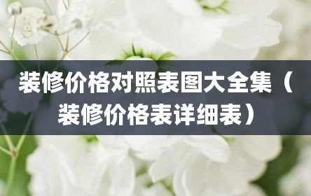 装修价格对照表图大全集（装修价格表详细表）