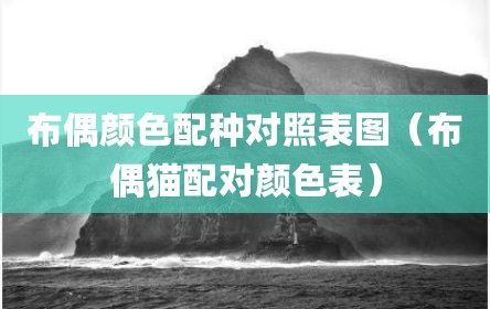 布偶颜色配种对照表图（布偶猫配对颜色表）