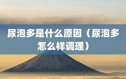 尿泡多是什么原因（尿泡多怎么样调理）