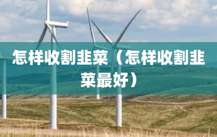 怎样收割韭菜（怎样收割韭菜最好）