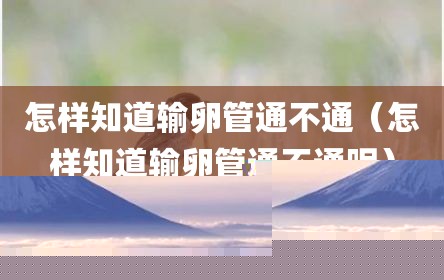 怎样知道输卵管通不通（怎样知道输卵管通不通呢）