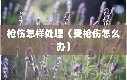枪伤怎样处理（受枪伤怎么办）