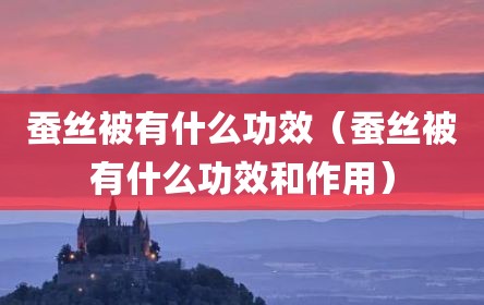 蚕丝被有什么功效（蚕丝被有什么功效和作用）