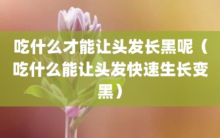 吃什么才能让头发长黑呢（吃什么能让头发快速生长变黑）