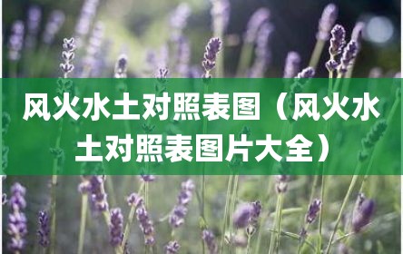 风火水土对照表图（风火水土对照表图片大全）