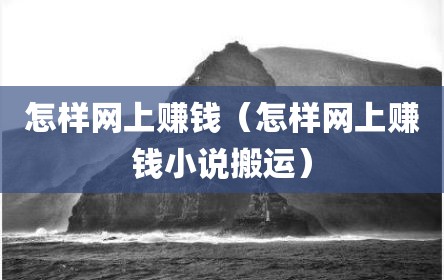 怎样网上赚钱（怎样网上赚钱小说搬运）