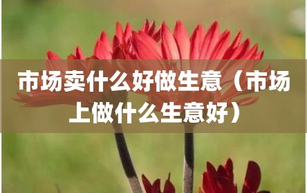 市场卖什么好做生意（市场上做什么生意好）
