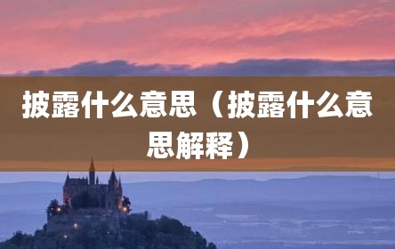 披露什么意思（披露什么意思解释）