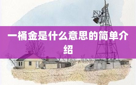 一桶金是什么意思的简单介绍