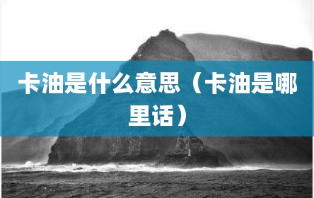 卡油是什么意思（卡油是哪里话）