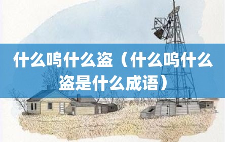 什么鸣什么盗（什么呜什么盗是什么成语）