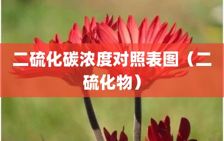 二硫化碳浓度对照表图（二硫化物）