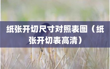 纸张开切尺寸对照表图（纸张开切表高清）