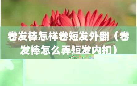 卷发棒怎样卷短发外翻（卷发棒怎么弄短发内扣）