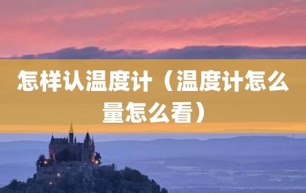 怎样认温度计（温度计怎么量怎么看）
