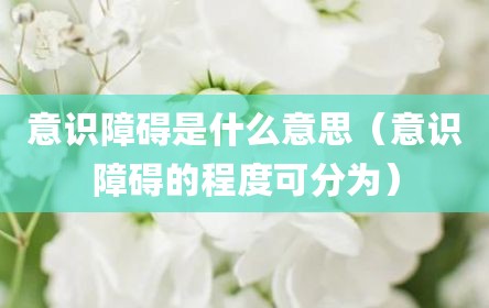 意识障碍是什么意思（意识障碍的程度可分为）