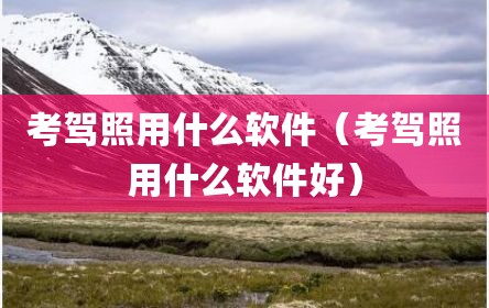 考驾照用什么软件（考驾照用什么软件好）