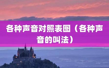各种声音对照表图（各种声音的叫法）