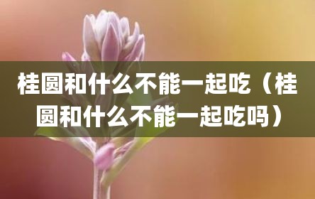 桂圆和什么不能一起吃（桂圆和什么不能一起吃吗）
