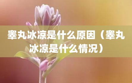 睾丸冰凉是什么原因（睾丸冰凉是什么情况）