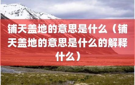 铺天盖地的意思是什么（铺天盖地的意思是什么的解释什么）