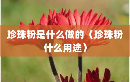 珍珠粉是什么做的（珍珠粉什么用途）