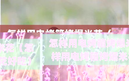 怎样用电烤箱烤爆米花（怎样用电烤箱烤爆米花好吃）