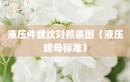 液压件螺纹对照表图（液压螺母标准）