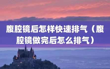 腹腔镜后怎样快速排气（腹腔镜做完后怎么排气）