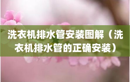 洗衣机排水管安装图解（洗衣机排水管的正确安装）