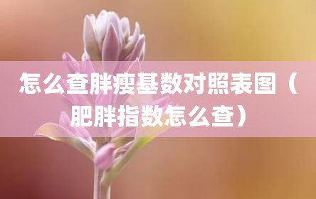 怎么查胖瘦基数对照表图（肥胖指数怎么查）