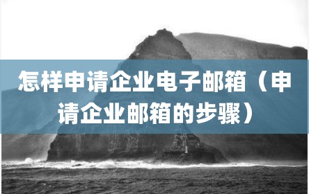 怎样申请企业电子邮箱（申请企业邮箱的步骤）