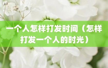 一个人怎样打发时间（怎样打发一个人的时光）
