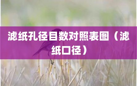 滤纸孔径目数对照表图（滤纸口径）