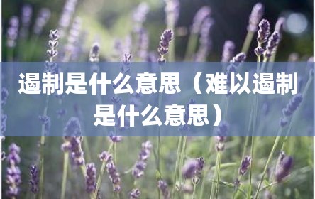 遏制是什么意思（难以遏制是什么意思）