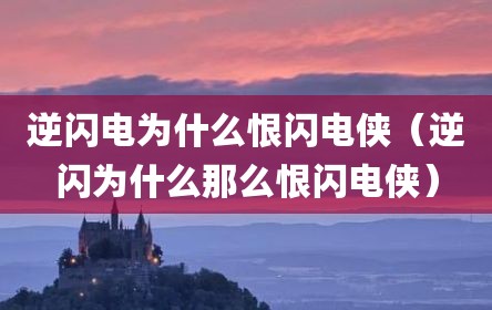 逆闪电为什么恨闪电侠（逆闪为什么那么恨闪电侠）