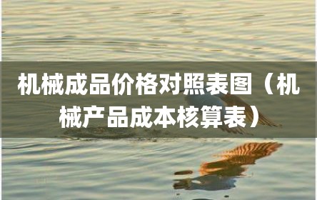 机械成品价格对照表图（机械产品成本核算表）
