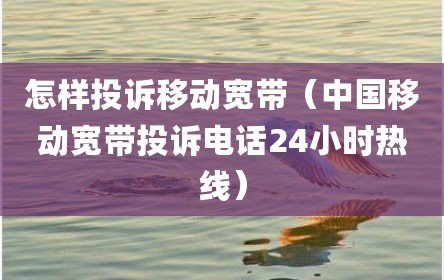 怎样投诉移动宽带（中国移动宽带投诉电话24小时热线）