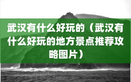武汉有什么好玩的（武汉有什么好玩的地方景点推荐攻略图片）