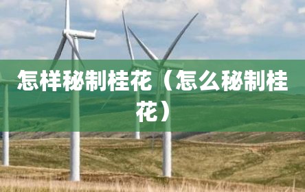 怎样秘制桂花（怎么秘制桂花）