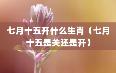 七月十五开什么生肖（七月十五是关还是开）