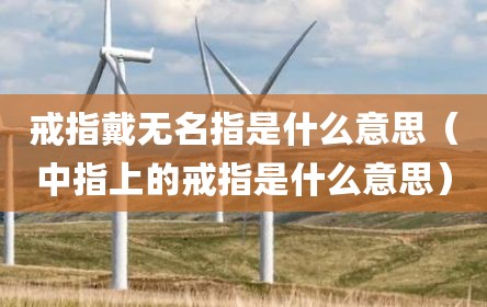 戒指戴无名指是什么意思（中指上的戒指是什么意思）