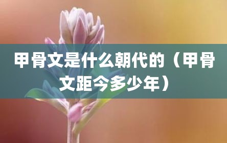 甲骨文是什么朝代的（甲骨文距今多少年）