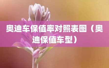 奥迪车保值率对照表图（奥迪保值车型）