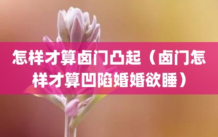 怎样才算卤门凸起（卤门怎样才算凹陷婚婚欲睡）