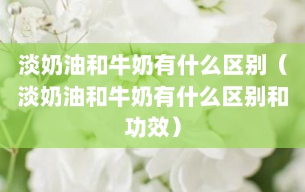 淡奶油和牛奶有什么区别（淡奶油和牛奶有什么区别和功效）