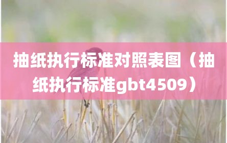 抽纸执行标准对照表图（抽纸执行标准gbt4509）