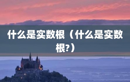 什么是实数根（什么是实数根?）